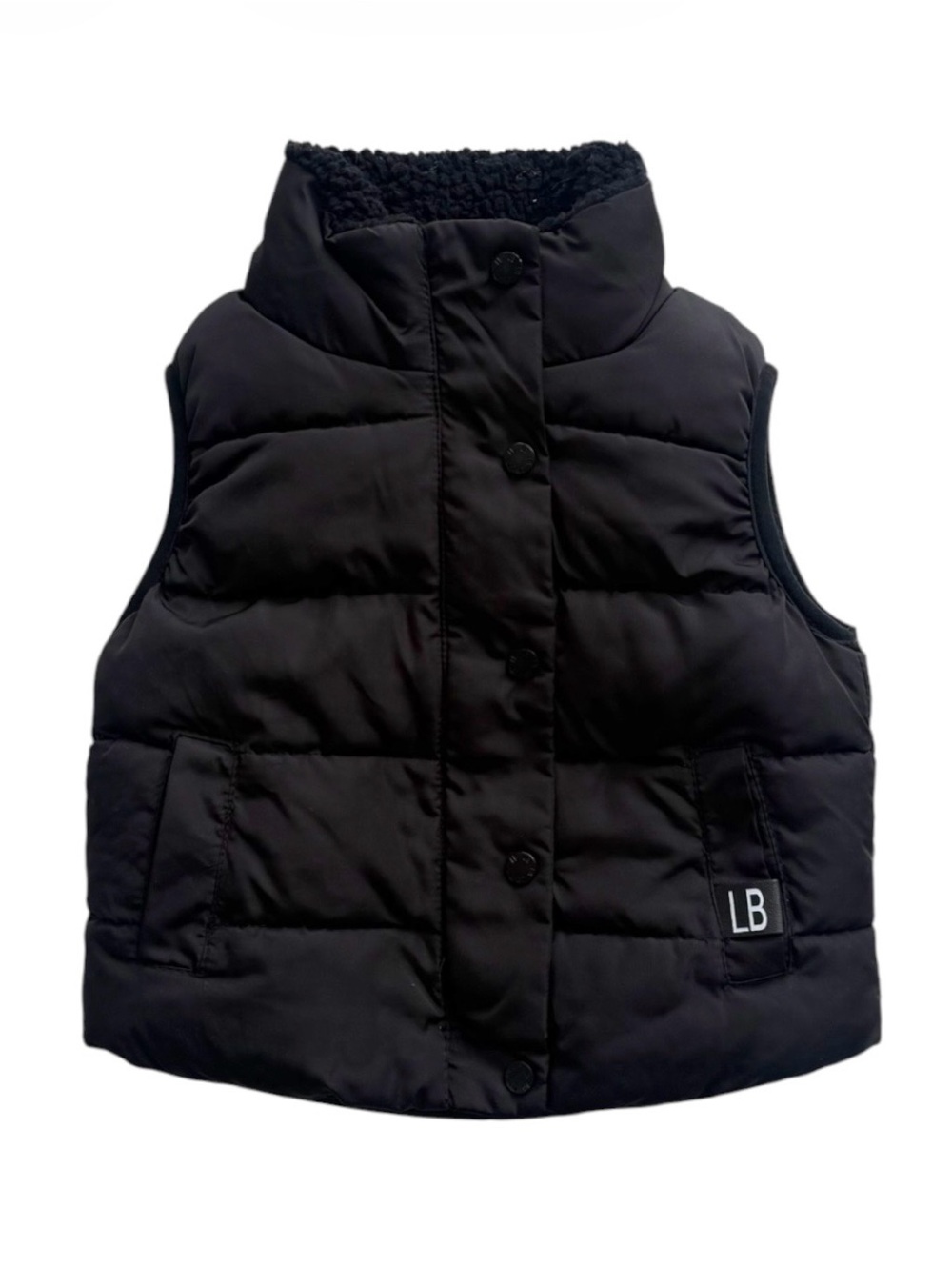 Little Bipsy Black Fleece Lined Puffy Vest Size 6-12M